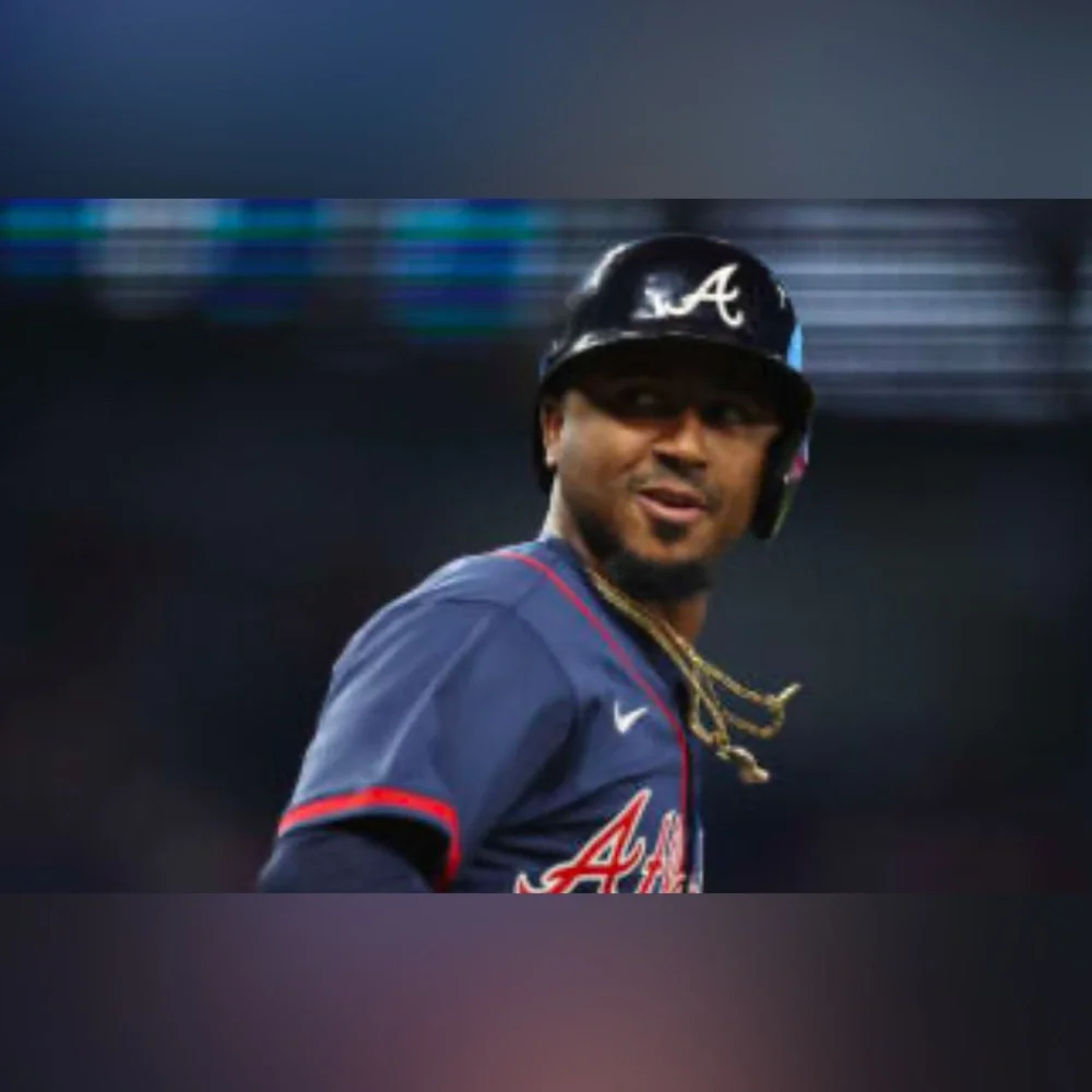 Nike Atlanta Braves Ozzie Albies #1 Navy Jersey MLB Baseball Men’s Sz: M - Picture 3 of 6